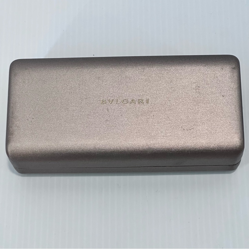 BVLGARI Sunglasses Hard Case Gold Clamshell Eyeglasses Case Orange Interior‎